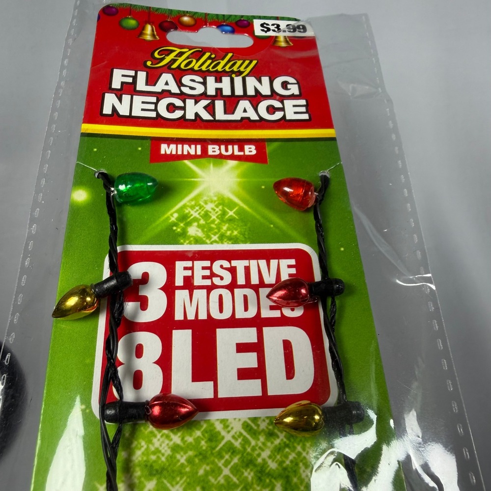 Magic Seasons Holiday Flashing Necklace LED Mini Bulb Unisex OS Multi Color New